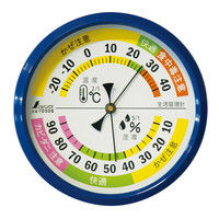 温湿度計 F-4 生活管理 丸型 ブルー シンワ測定