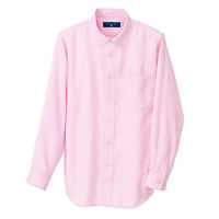 アイトス 長袖ボタンダウンシャツ（ヘリンボーン）（男女兼用） ピンク 3S AZ-50403-060 1着（直送品）