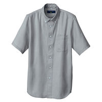 アイトス 半袖ボタンダウンシャツ（ヘリンボーン）（男女兼用） チャコール AZ-50404-014