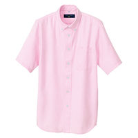 アイトス 半袖ボタンダウンシャツ（ヘリンボーン）（男女兼用） ピンク AZ-50404-060