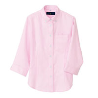 アイトス レディース七分袖ボタンダウンシャツ（ヘリンボーン） ピンク S AZ-50405-060 1着（直送品）