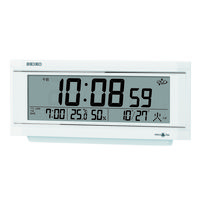 セイコータイムクリエーション 置き時計 [電波 アラーム 温湿度 カレンダー] 245×56×105mm GP501W 1個