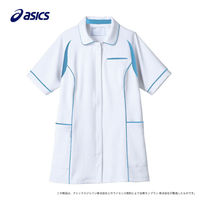 住商モンブラン レディスジャケット（半袖） 医療白衣 ホワイト×ウォームブルー S CHM052-0194（直送品）