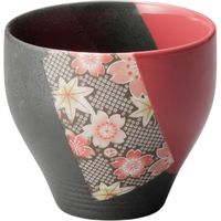 器望 焼酎カップ 赤黒ヌリ分カフェカップ [4個入] kbu-0523360010（直送品）