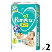 パンパース おむつ テープ Sサイズ（4～8kg）1パック（70枚入×2パック）さらさらケア 男女共用 P&G