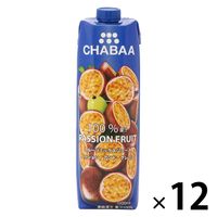 CHABAA 100％ミックスジュース パッションフルーツ（パッション アンド グレープ）1L 1箱（12本入）