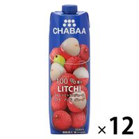 CHABAA 100％ミックスジュース ライチ（ライチ アンド グレープ）1L 1箱（12本入）