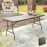 三栄コーポレーション 屋外利用、水洗い可能 ラタン調 折りたたみガーデンテーブル A1-MKT