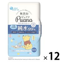 ウェットティッシュ エリエール Puana（ピュアナ）ウェットティシュー 純水99% 本体 60枚 12パック 大王製紙