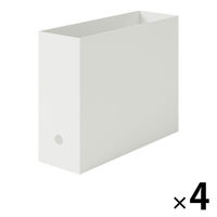 無印良品 ポリプロピレンファイルボックス・スタンダードタイプ・A4用・ホワイトグレー 幅10×奥行32×高さ24cm 4個良品計画