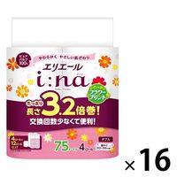 トイレットペーパー ダブル 3.2倍巻き エリエール イーナ プリント 大王製紙