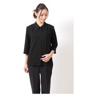 フォーマル 女性用 ブラック ７分袖 ブラウス 喪服 15号 大寸 15000-15 1本（直送品）