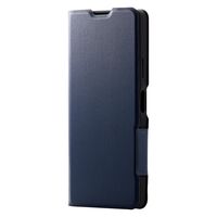 Xperia 10 IV レザーケース 手帳型 薄型 磁石付き ネイビー PM-X222PLFUNV エレコム 1個（直送品）