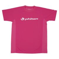 ファイテン(phiten) RAKUシャツSPORTS 半袖 ロゴ入り Tシャツ ピンク×ロゴ白 M JG358004 1枚（直送品）