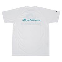 ファイテン(phiten) RAKUシャツSPORTS 半袖 ロゴ入り Tシャツ ホワイト×ロゴブルーグリーン S JG395003 1枚（直送品）