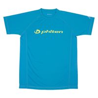 ファイテン(phiten) RAKUシャツSPORTS 半袖 ロゴ入り Tシャツ ターコイズ×ロゴライム M JG397004 1枚（直送品）