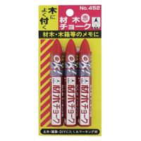 材木チョーク赤3PC #452 1パック(3本) たくみ（直送品）