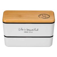 正和 弁当箱 2段 990ml バンブー LIFE IS BEAUTIFUL メンズネストランチ