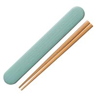 正和 箸箱セット 箸 18cm 木製 お米がくっつきにくい弁当箱 木目 ブルー 392946 1個（取寄品）