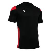 macron（マクロン） サッカー 半袖シャツ POLIS ショートスリーブゲームシャツ 5081 ブラック/レッド