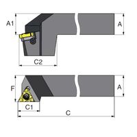 Carmex Precision Tools ドロップヘッドツールホルダー 左勝手 【SEL2525M16D】 SEL2525M16D（直送品）