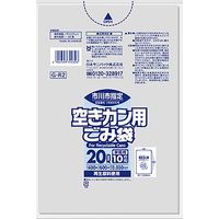 日本サニパック 市川市 カン 透明 20L 10枚 0.030 GR2 1箱（300枚：10枚入×30パック）（直送品）
