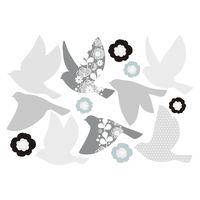 マッチングジャパン ウォールステッカー　手軽にDIY シールタイプ「まぶしい鳥たち/ブラック」 CO-10080-AS 1枚（直送品）