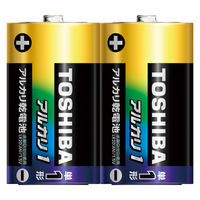 東芝 東芝（TOSHIBA）アルカリ乾電池 単1形 2本パック（シュリンク） LR20AN 2KP 1セット（100本：10本×10箱）