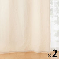 無印良品 綿洗いざらし平織ノンプリーツカーテン 幅100×丈105cm用 生成 1セット（2枚） 良品計画