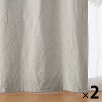 無印良品 綿洗いざらし平織ノンプリーツカーテン 幅100×丈178cm用 ペールブラウン 1セット（2枚） 良品計画