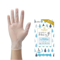【使いきりビニール手袋】 ショーワグローブ ナイスハンドきれいな手つかいきりグローブ ビニール 粉なし L 1箱（100枚入）