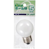 オーム電機 長寿命ミニボール球 G50 5W ホワイト 口金E26 LB-G5605-WLL（直送品）