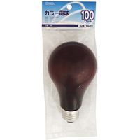 オーム電機 白熱電球 カラー E26 100W レッド OHM LB-PS7600-CR（直送品）