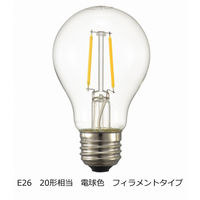 オーム電機 LED電球 フィラメント 一般電球形 E26 20W形相当 クリア LDA2L C6 1個