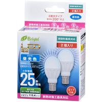 オーム電機LED電球ミニクリプトン形 E17 25W形相当 昼光色 広配光 密閉器具 断熱材施工器具対応 2個入 LDA3D-G-E17IH212P（直送品）