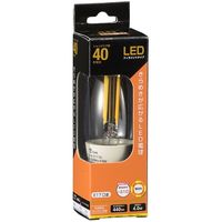 オーム電機 LED電球 フィラメント シャンデリア形 E17 40W相当 クリア 電球色 全方向 LDC4L-E17 C6 1個