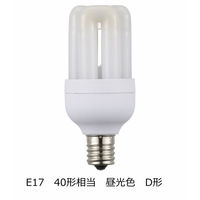 オーム電機 LED電球 D形 E17 40形相当 4.0W 506lm 昼光色 全方向タイプ 発光管露出形 92mm LDF4D-G-E17（直送品）