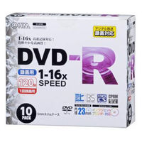 オーム電機 DVD-R 16倍速対応 録画用 10枚 スリムケース入 PC-M16XDRCP10L（直送品）