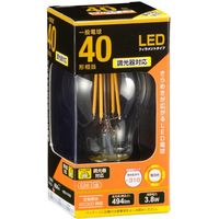 オーム電機 LED電球 フィラメント 一般電球形 E26 40W形相当 調光器対応 クリア 電球色 全方向 LDA4L/D C6（直送品）