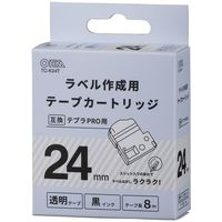 オーム電機 OHM テプラPRO用 互換ラベル テープカートリッジ 24mm TC-K24T 1個