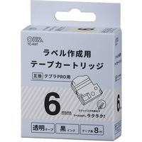 テプラPRO用　互換ラベル　テープカートリッジ　6mm　透明ラベル（黒文字）　TC-K6T　　オーム電機（直送品）