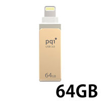 PQI JAPAN USBメモリー USB3.0 Lightning端子 PQI iConnect mini 64GB