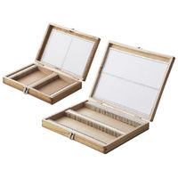 松吉医科器械 木製プレパラートボックス（普及品）　 10-2675-04 1セット（5個）