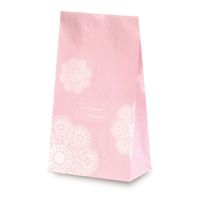 ベルベ 雑貨 食品 紙袋 角底袋 レースィ（ピンク） 4号 3504 1包：1000枚（100×10）（直送品）
