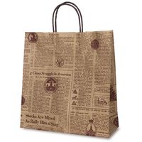 ベルベ 紙袋 1689 自動紐手提袋 T-6 リブル（ブラウン） 1689 1包：200枚（50×4）（直送品）