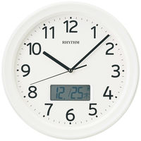 RHYTHM（リズム）フィットウエーブリブA02 掛け時計 [電波 スイープ 温湿度 カレンダー] 直径325mm 8FYA02SR03 1個（直送品）