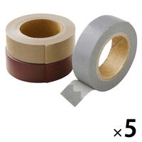 無印良品 マスキングテープ 3本組（エンジ・ベージュ・グレー） 1箱（3本組×5） 良品計画