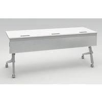 オカムラ Cardo サイドフォールドテーブル ホワイト+シルバー 1800幅×600奥行×720高さ（mm） 81F4FB MW21（直送品）