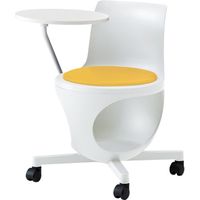 オカムラ e-chairタブレット付パッド付 イエロー 602幅×663奥行×440座高×710高さ（mm） 9314AC PD33（直送品）