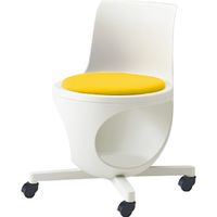 オカムラ e-chairタブレットなしパッド付 イエロー 470幅×500奥行×446座高×716高さ（mm） 9314JA PD33（直送品）